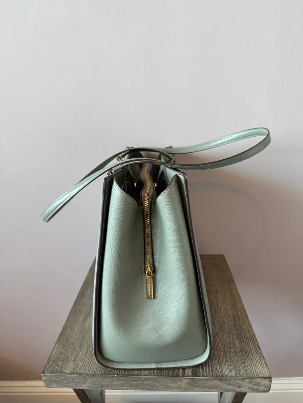 Kate Spade Madison Saffiano East West Leather Large Laptop Tote Sage KC434